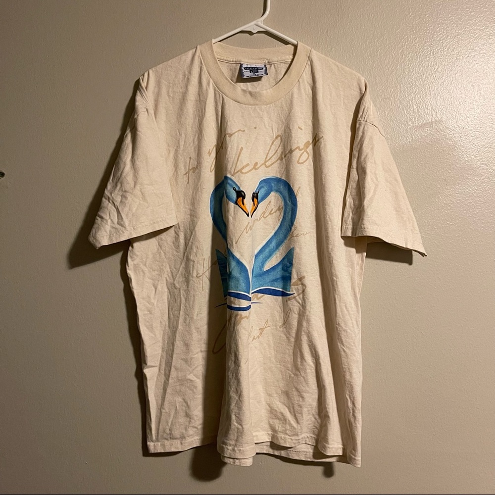 Lee love swan stamp tee shirt